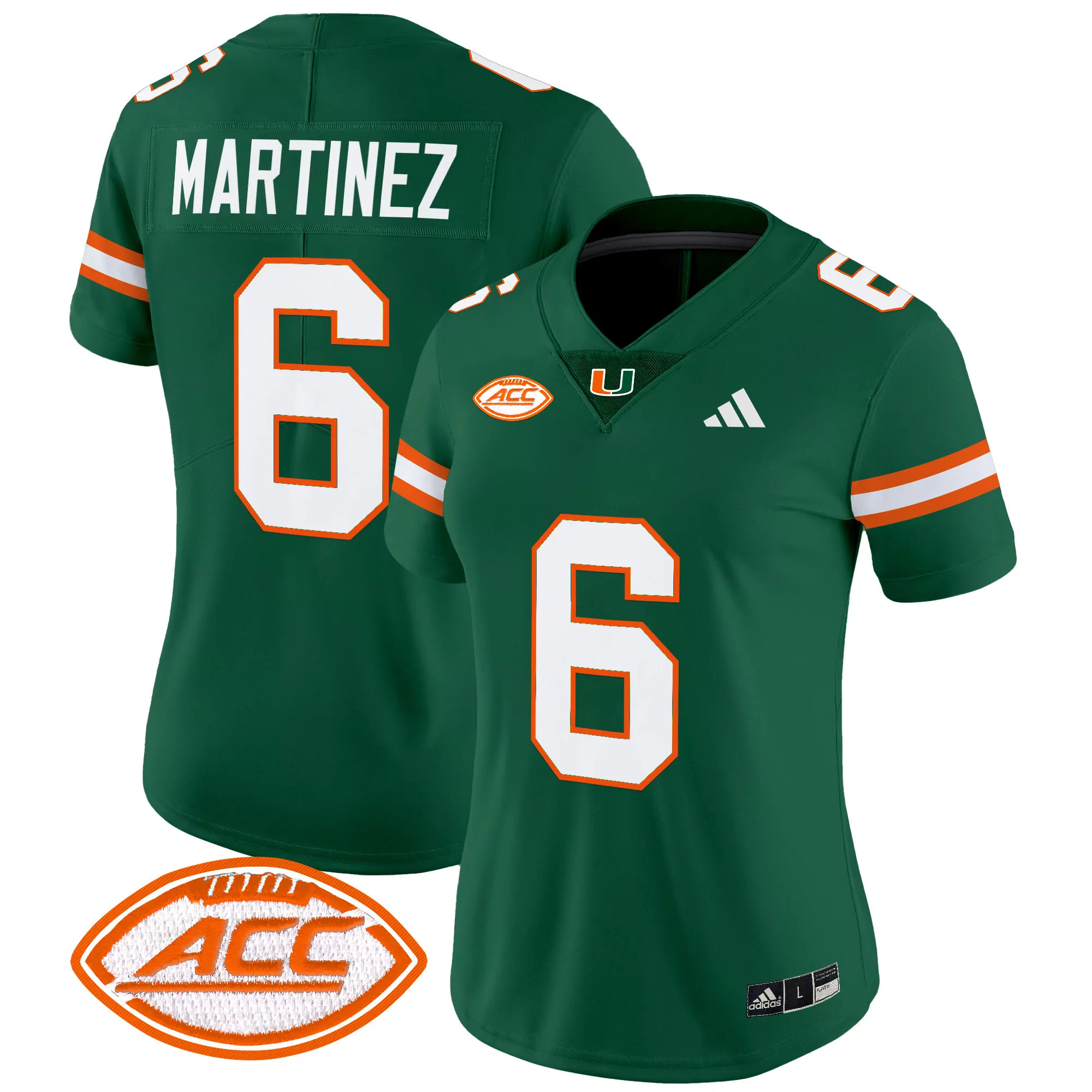 Martinez 6 Women'S Stitched Vapor Jersey Miami Hurricanes Black 2025 Name Patch
