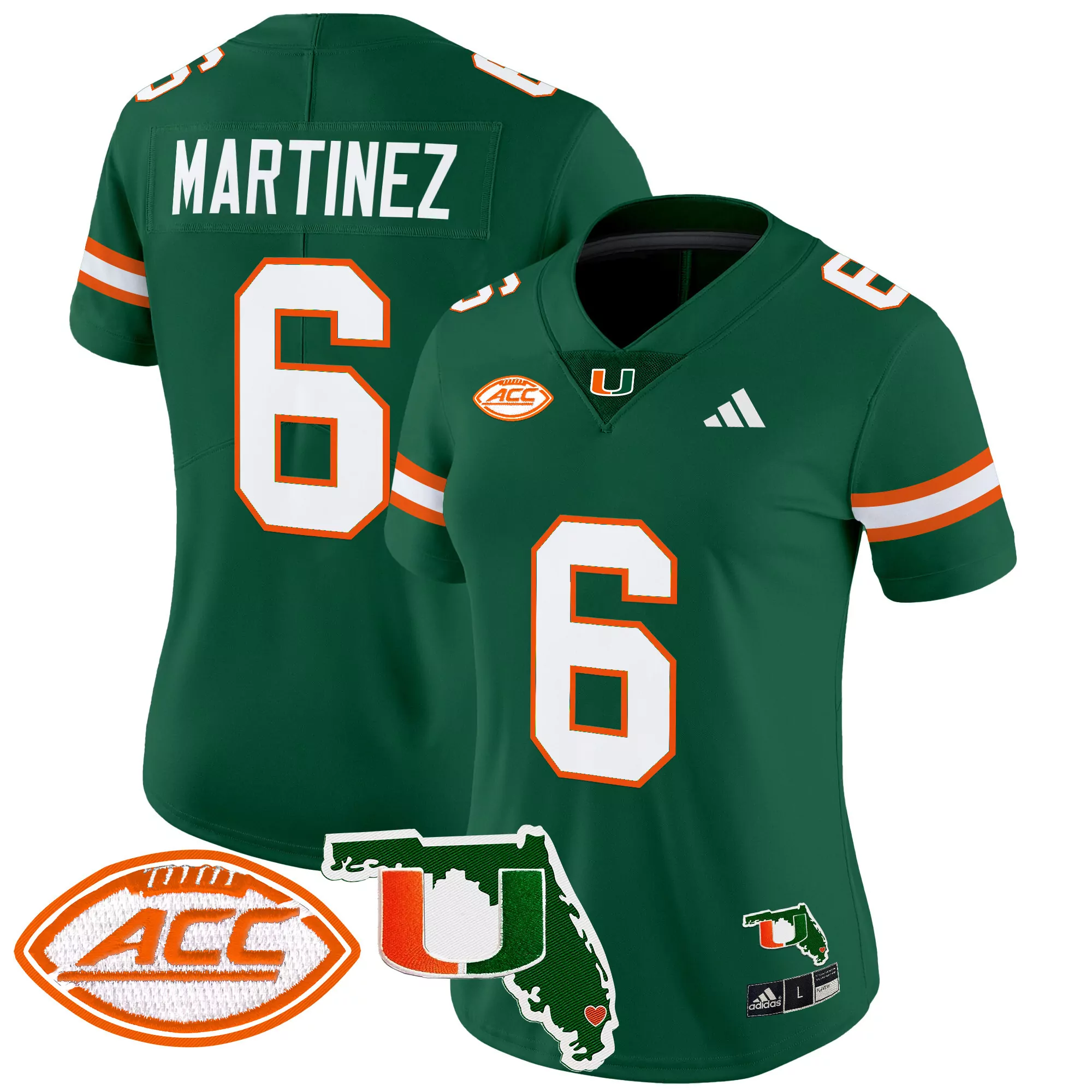 Martinez 6 Women'S Stitched Vapor Jersey Miami Hurricanes Black 2025 Name Patch