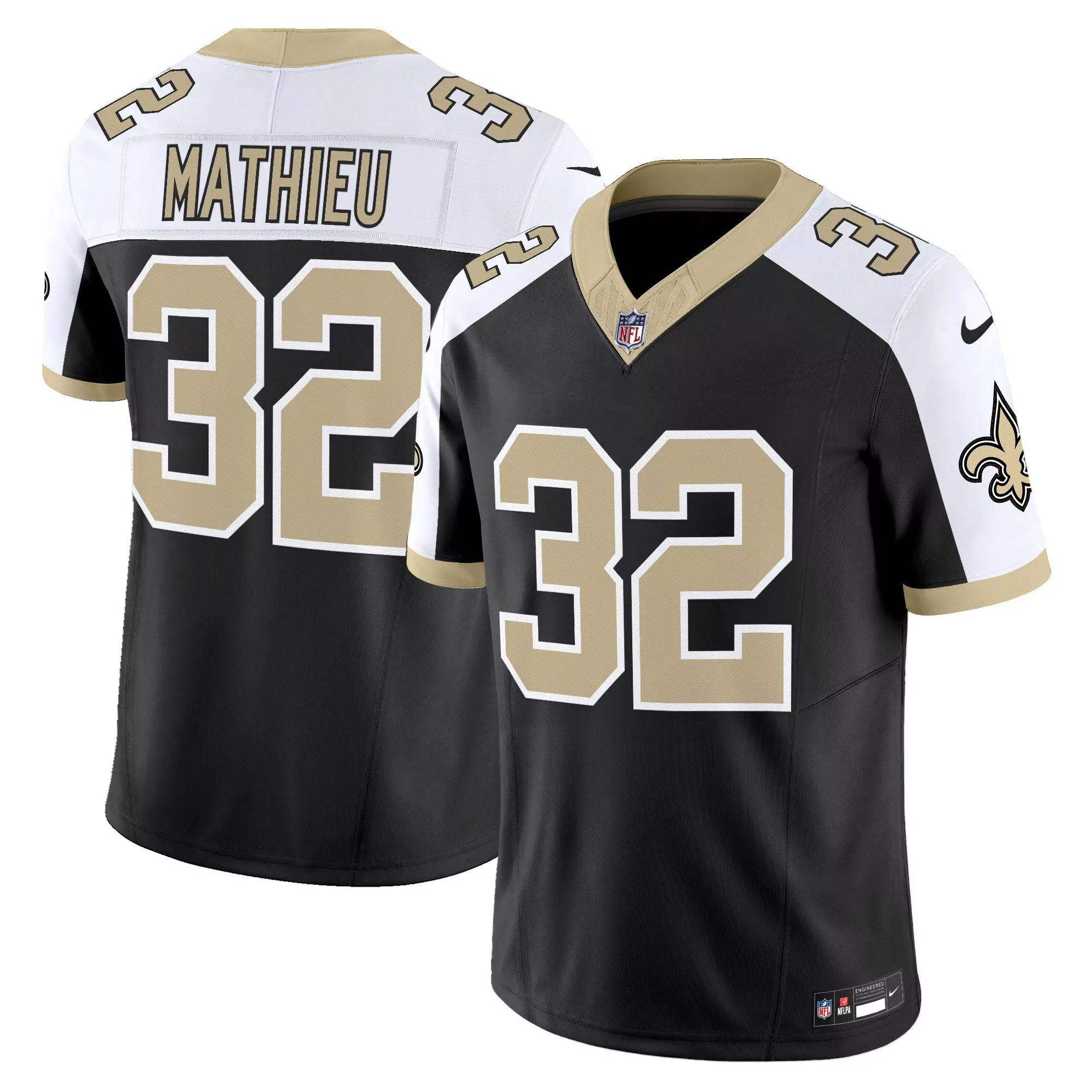Mathieu 32 Stitched Men'S Jersey New Orleans Saints Black 2022 Name Patch