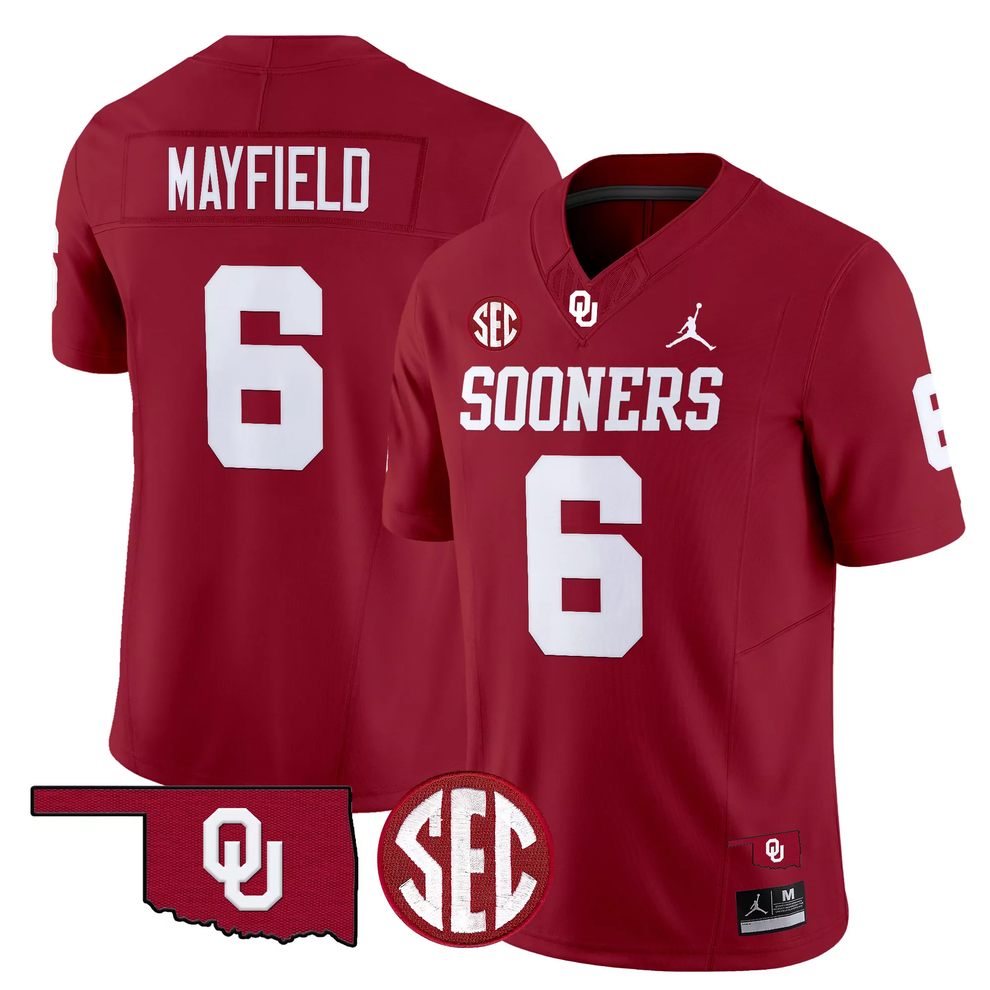 Mayfield 6 Men'S Oklahoma Sooners Limited Edition Gray All Stitched Jersey 2025 Name Patch