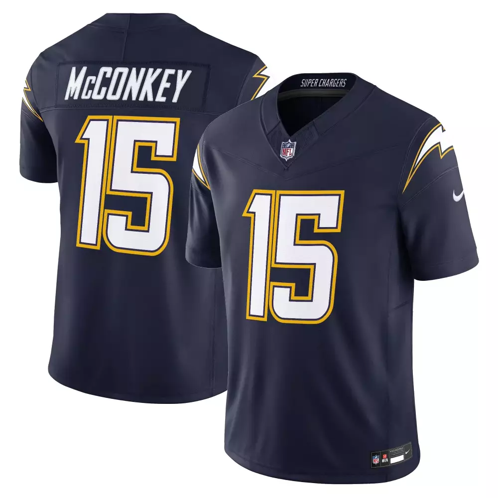 McConkey 15 Los Angeles Chargers Navy Men's Stitched Jersey 2023 | Name Patch | Replica Fan Gear | For Men, Women & Youth