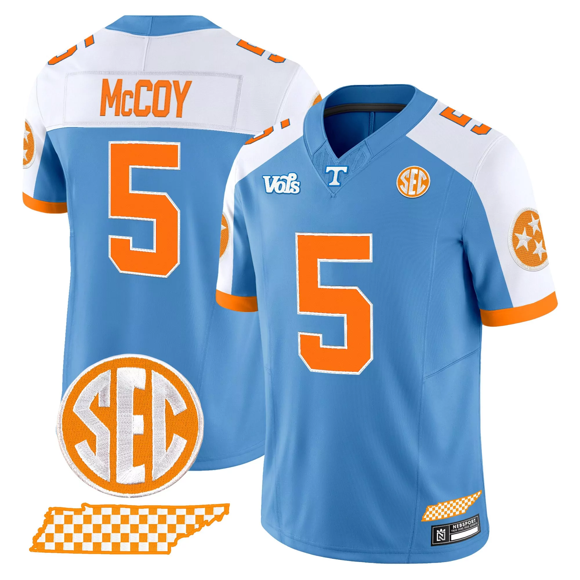 mccoy 5 men s vapor jersey tennessee volunteers white stitched 2025 limited edition