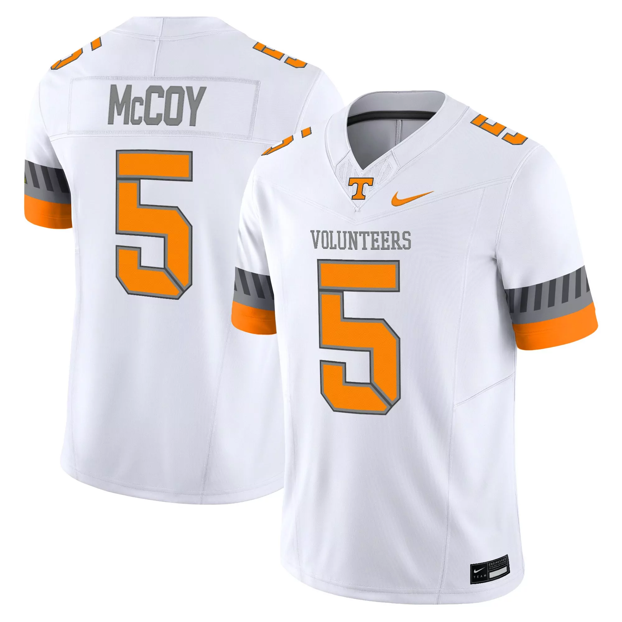 mccoy 5 men s vapor jersey tennessee volunteers white stitched 2025 limited edition