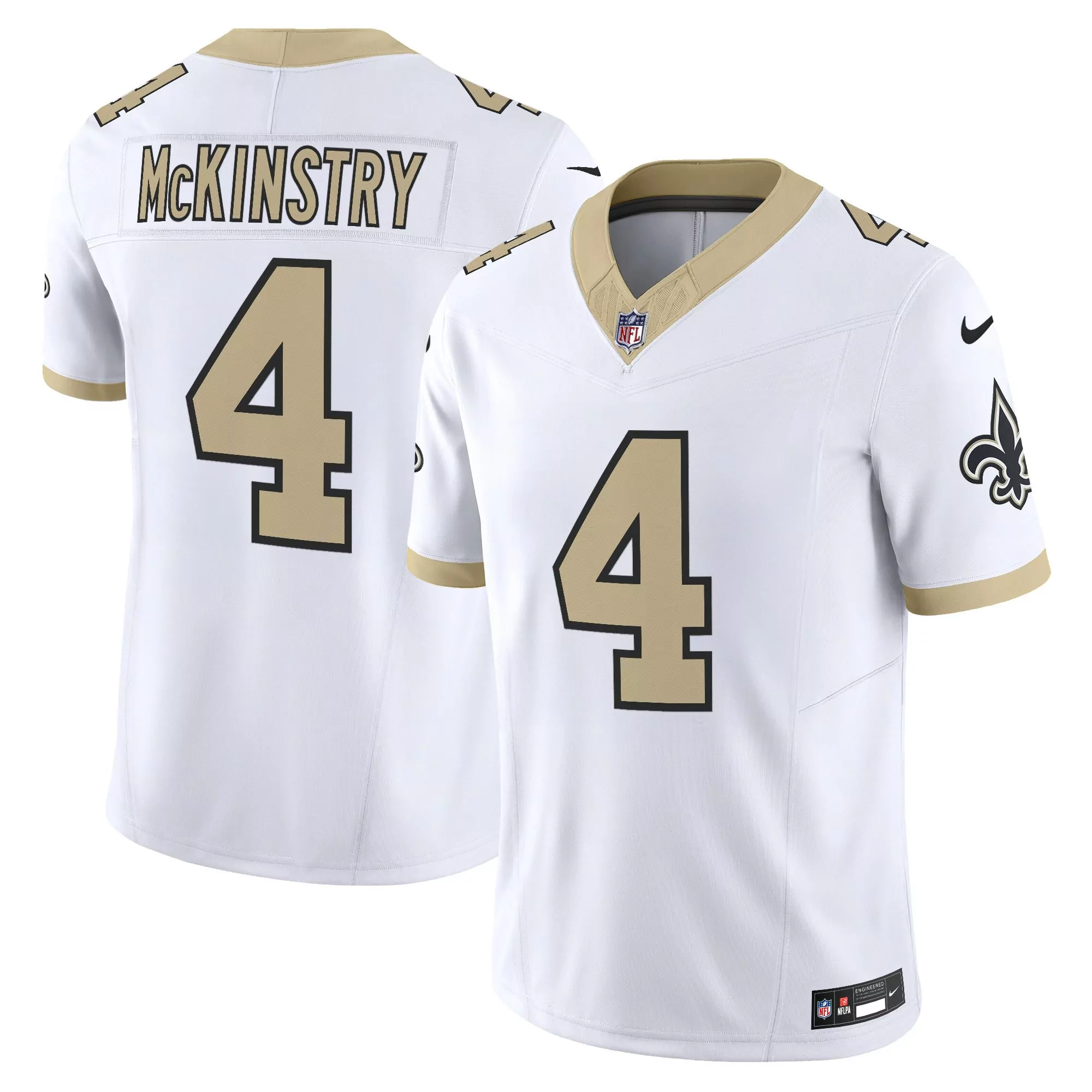 Mckinstry 4 Men'S Stitched Name Patch Jersey New Orleans Saints White Edition 2023