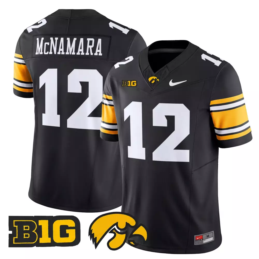 Mcnamara 12 Iowa Hawkeyes 2024 Vapor Limited Jersey | B1G Patch Stitched Fan Gear | For Men, Women & Youth