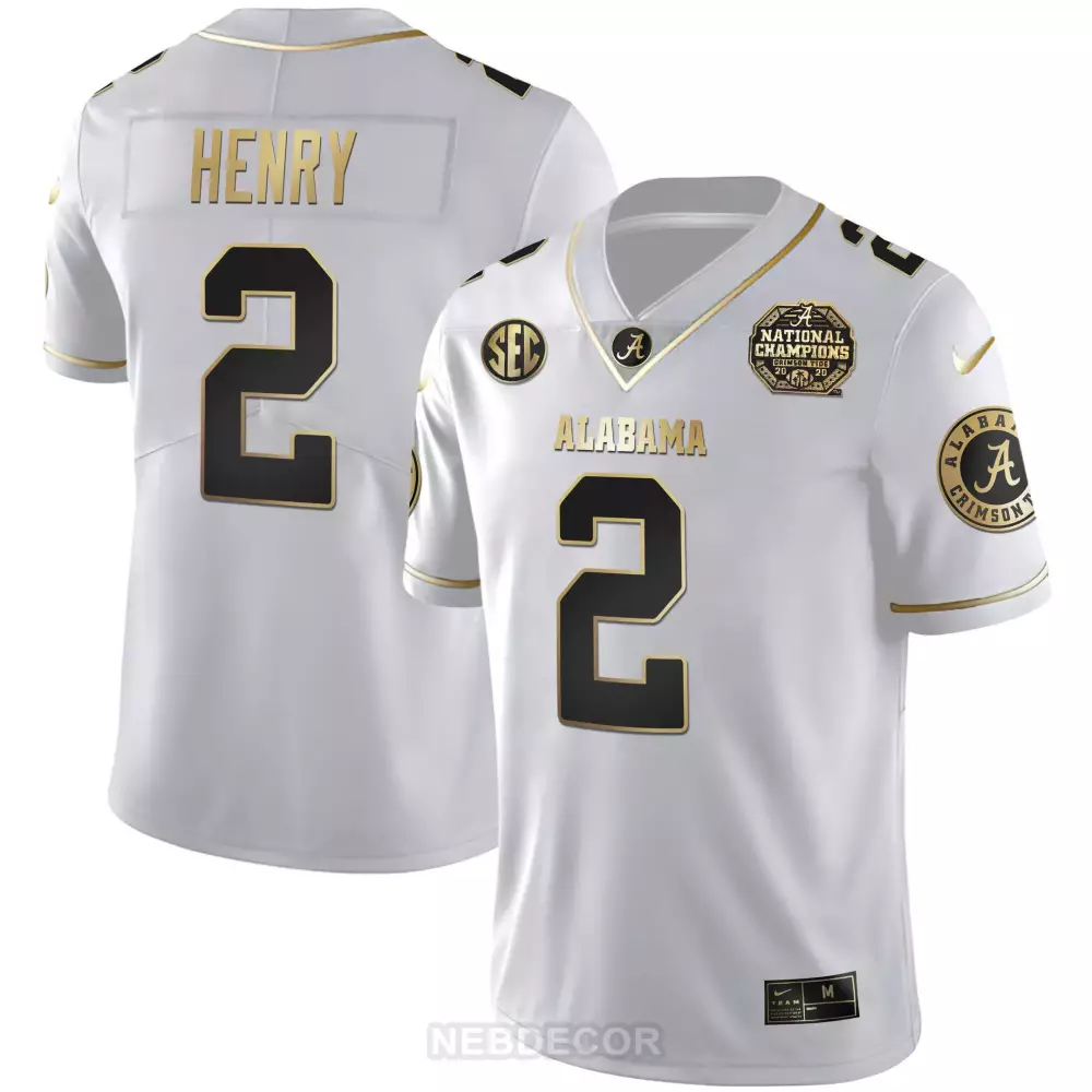 Men's Alabama Crimson Tide 2023 White Stitched Jersey | National Champions Patch | Fan Gear for Men, Women & Youth