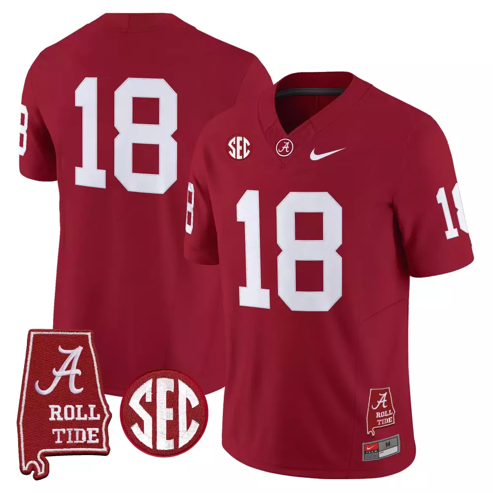 McKinstry 1 Alabama Crimson Tide 2023 White Stitched Jersey | Name Patch | Game Day Outfit for Men, Women & Youth