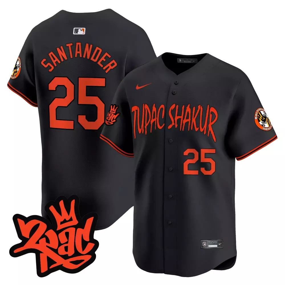 Men's Baltimore Orioles Anthony Santander 25 Black Stitched Jersey | Name Patch 2023 | Fan Gear for Men, Women & Youth