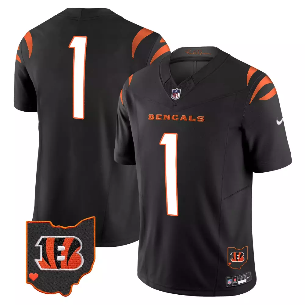 Men's Cincinnati Bengals Black Stitched Jersey | Name Patch 2023 1 | Fan Gear for All