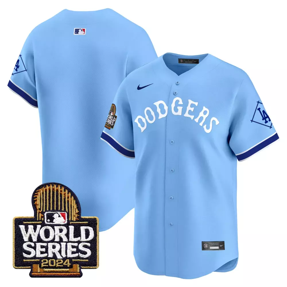 Men'S Dodgers 2024 World Series Vapor Premier Limited Jersey All Stitched Blue