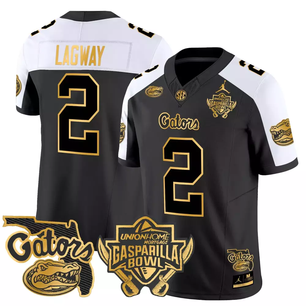 Men's Florida Gators 2024 Black Stitched Jersey | Gasparilla Bowl Patch Lagway 2 | For Men, Women & Youth