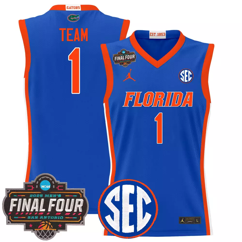 Men's Florida Gators 2025 Final Four Blue Stitched Basketball Jersey | All Stitched | For Men, Women & Youth