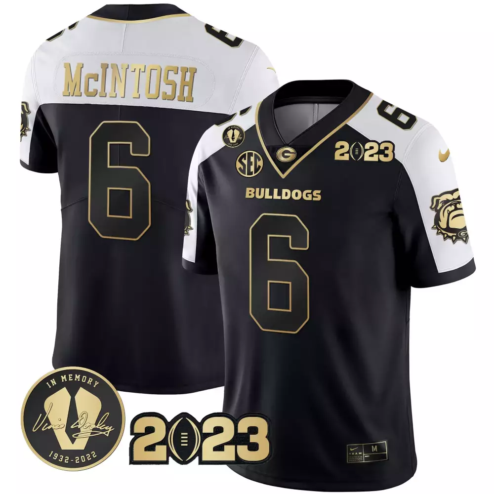 McIntosh 6 Georgia Bulldogs 2023 Black Stitched Jersey | Stylish Fan Gear for Men, Women & Youth