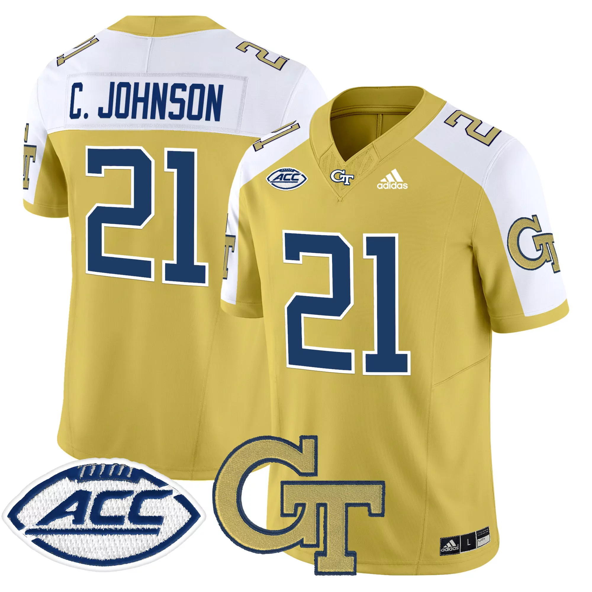 georgia tech yellow jackets player name 00 2023 men s all stitched vapor jersey gold