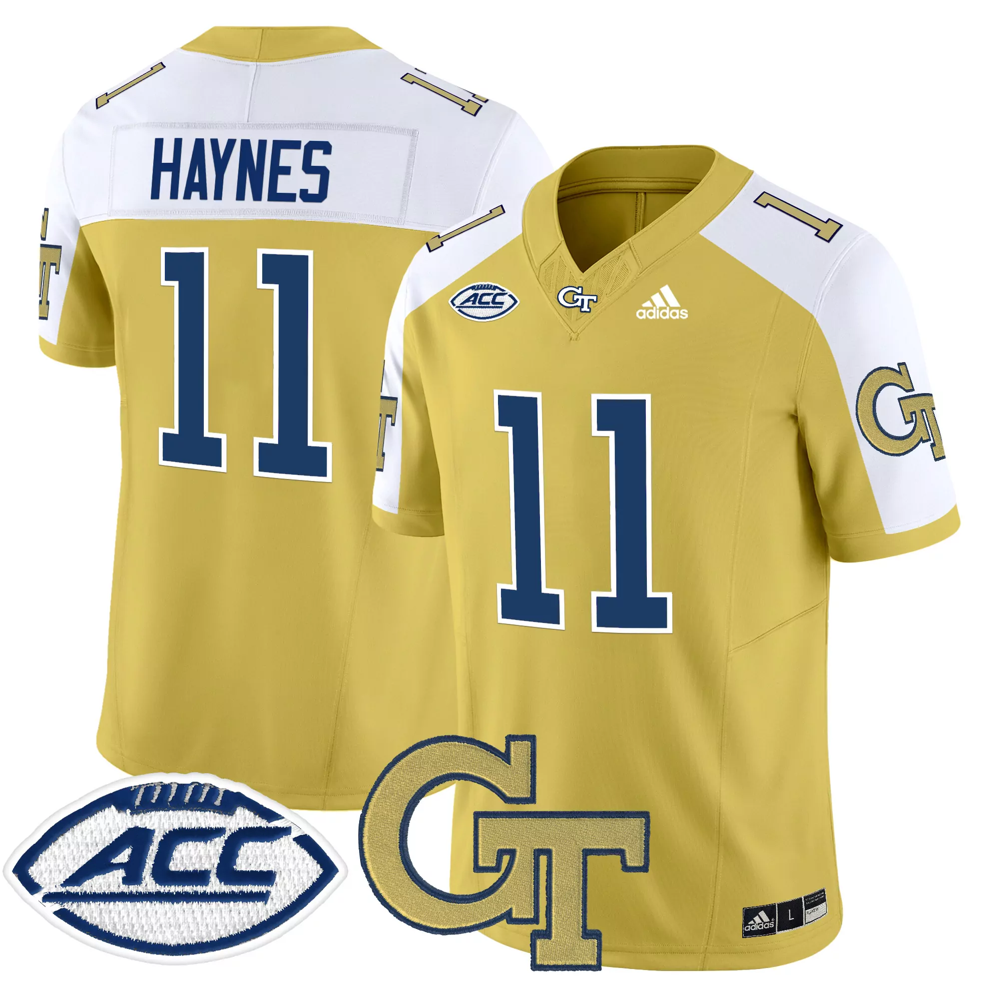 georgia tech yellow jackets player name 00 2023 men s all stitched vapor jersey gold