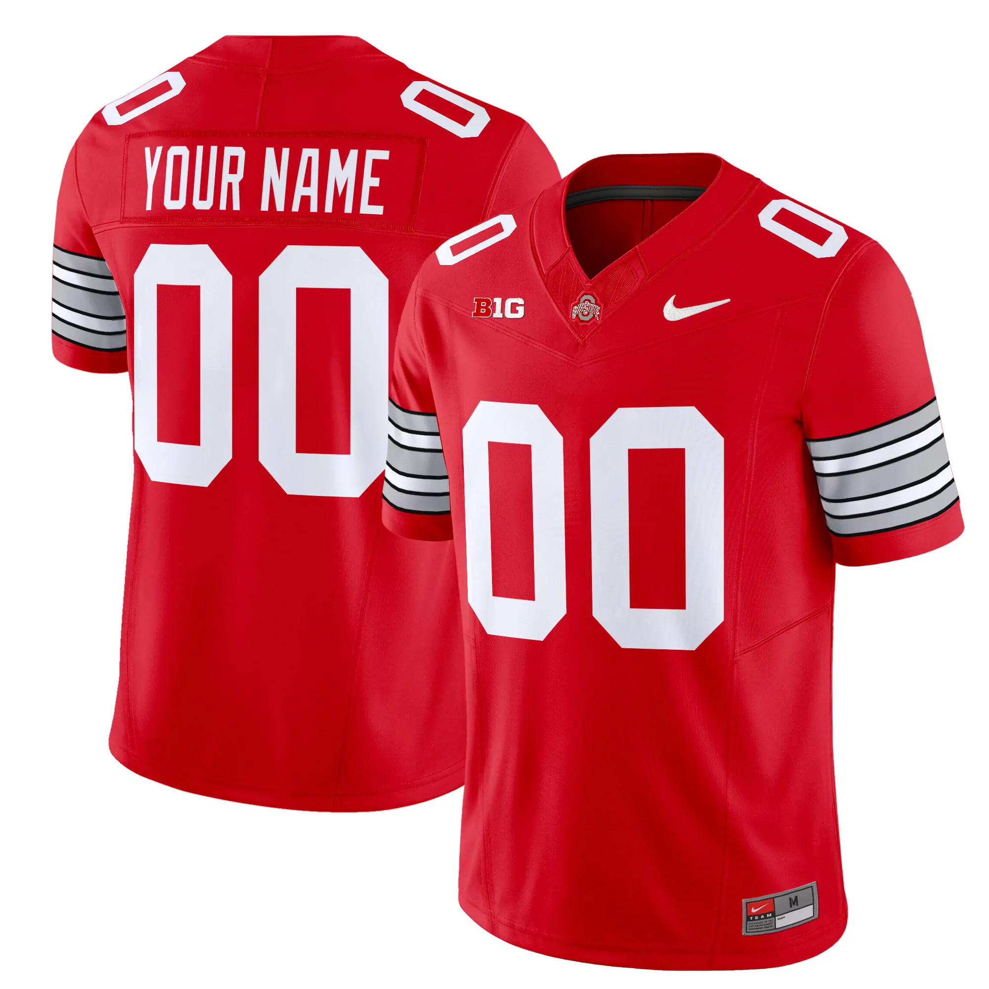 Men'S Ohio State Buckeyes Red All Stitched Jersey 2025 Season Name Patch