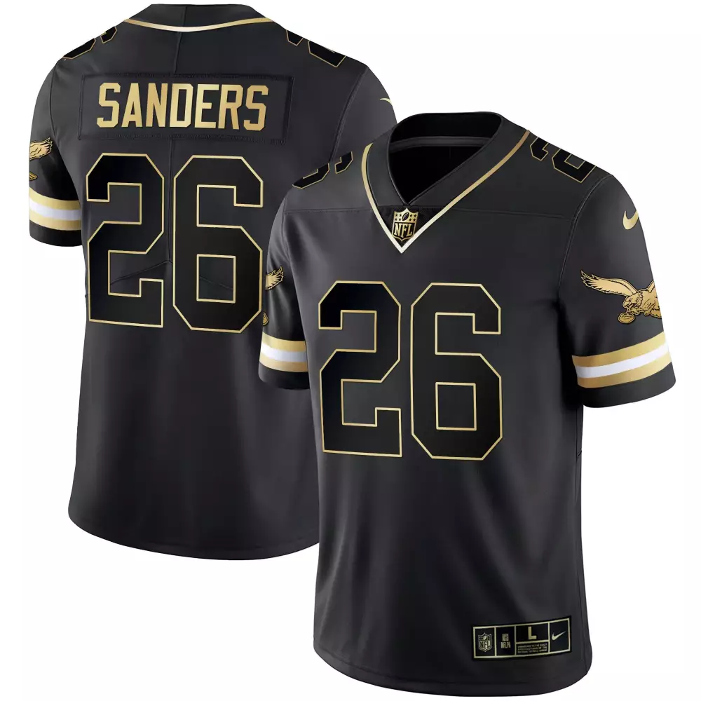 Sanders 26 Philadelphia Eagles 2023 Black Stitched Jersey | Limited Edition Fan Gear | Ideal for Game Day | For Men, Women & Youth