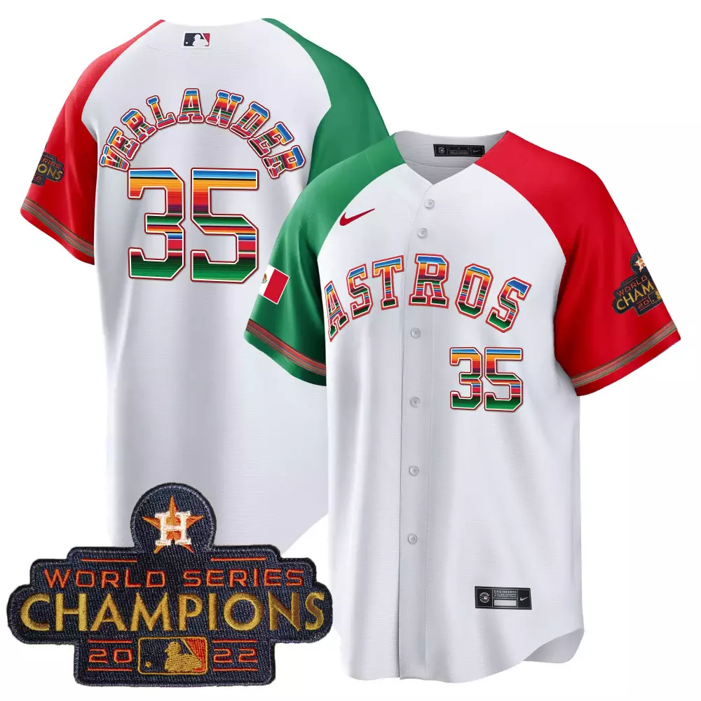Heritage 2022 Astros Stitched Jersey | Justin Verlander 35 White Red Green | Fan Gear for Men, Women & Youth