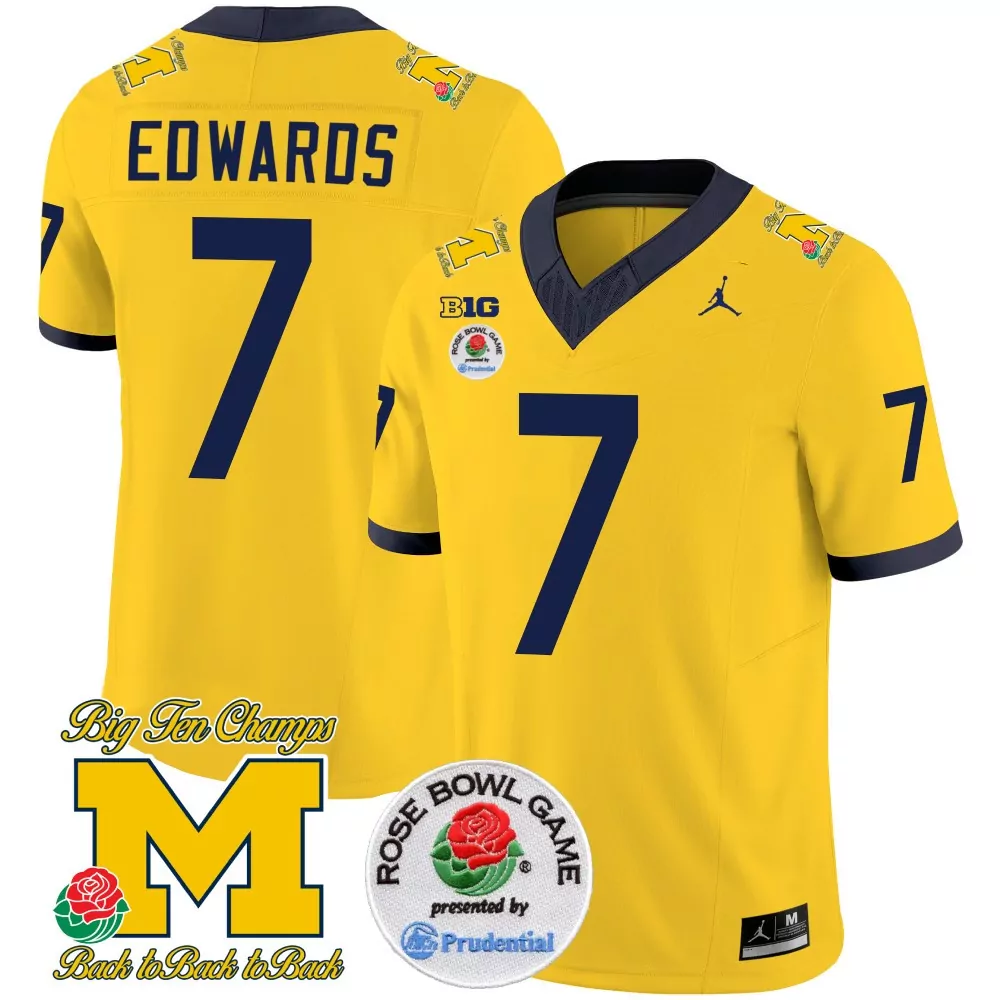 Men's Michigan Wolverines TM42 Patch Jersey | Gold Vapor Stitched | Limited Edition Fan Gear | For Men, Women & Youth
