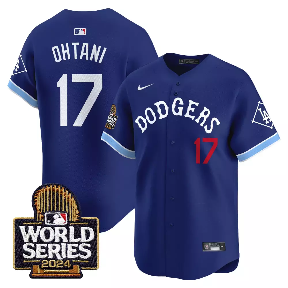 Men'S Stitched Jersey Ohtani 17 Dodgers Blue World Series 2024 Limited Edition