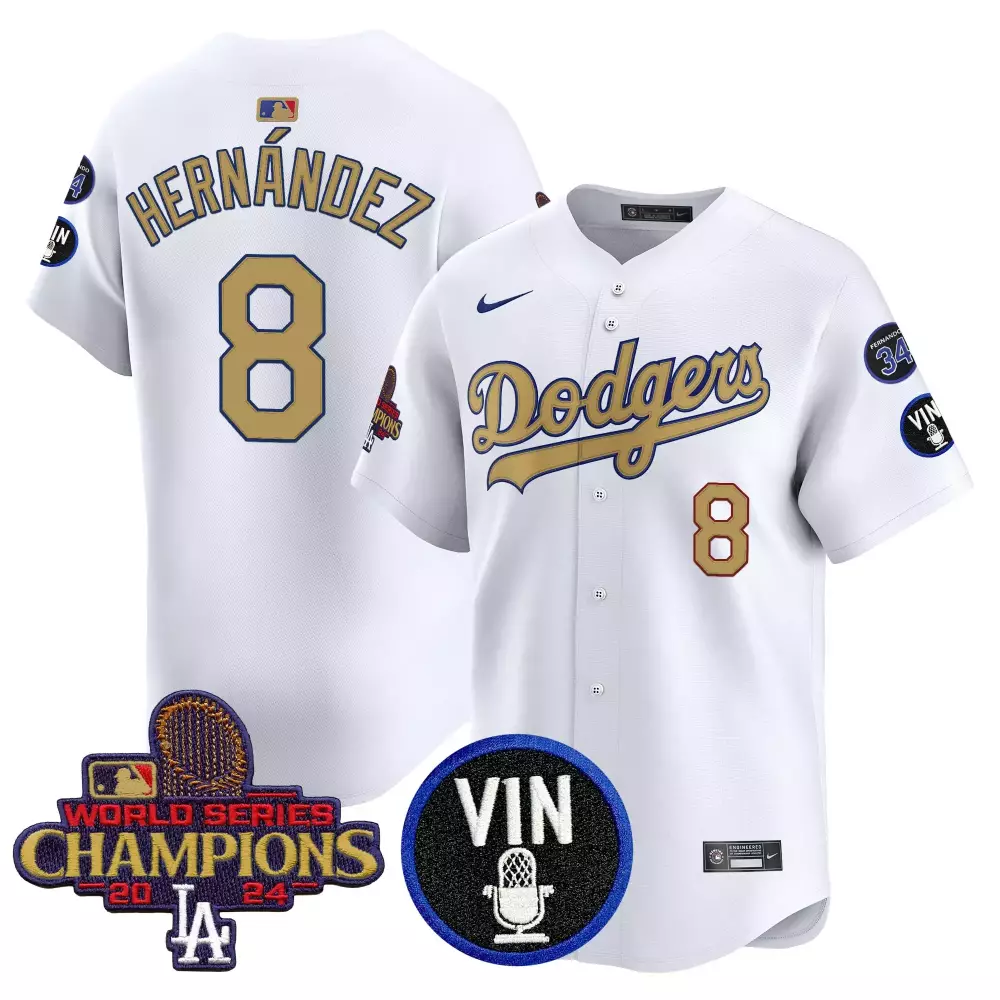 Men'S White Dodgers 2024 Kike Hernandez 8 Stitched Jersey With Name Patch