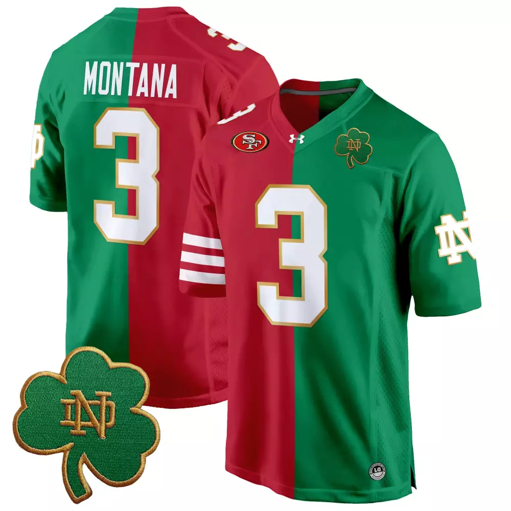 Montana 3 Men'S Notre Dame Fighting Irish Black Stitched Jersey With Name Patch 2025