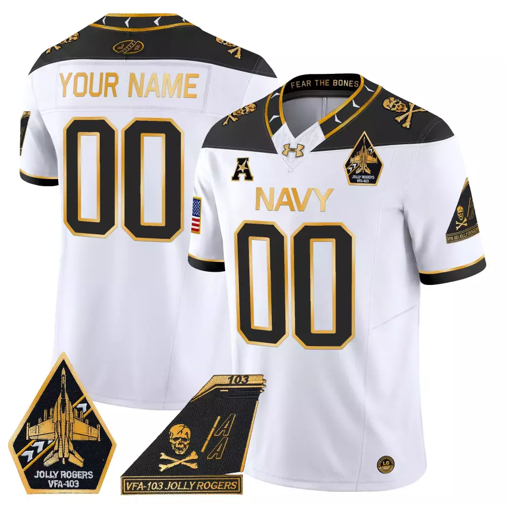Navy Midshipmen 2024 Custom Jersey All Stitched Gold Alternate Youth Name Patch