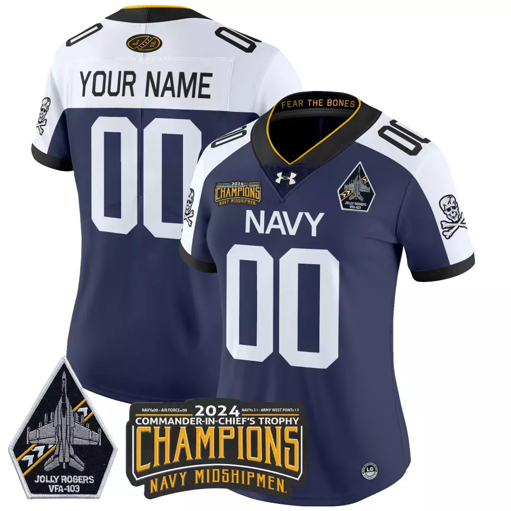 Navy Midshipmen 2024 Custom Jersey All Stitched Gold Alternate Youth Name Patch