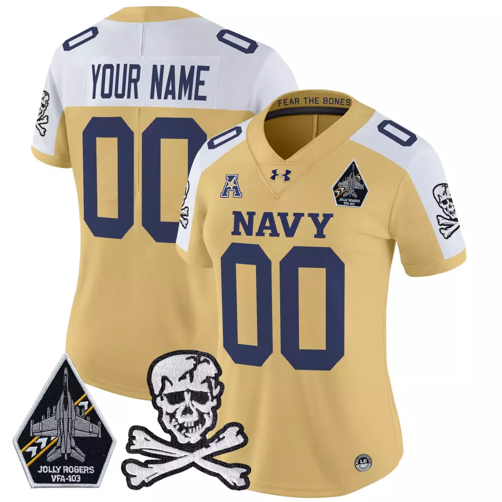Navy Midshipmen Custom Stitched Jersey Navy Men 2024 Name Patch 00
