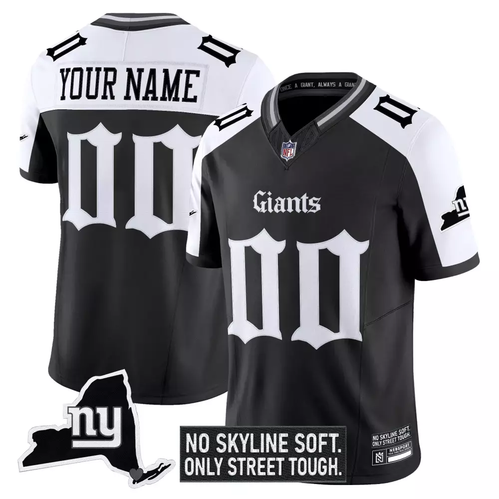 New York Giants Men's Black Stitched Jersey 2023 | Name Patch Style | Fan Gear for Men, Women & Youth