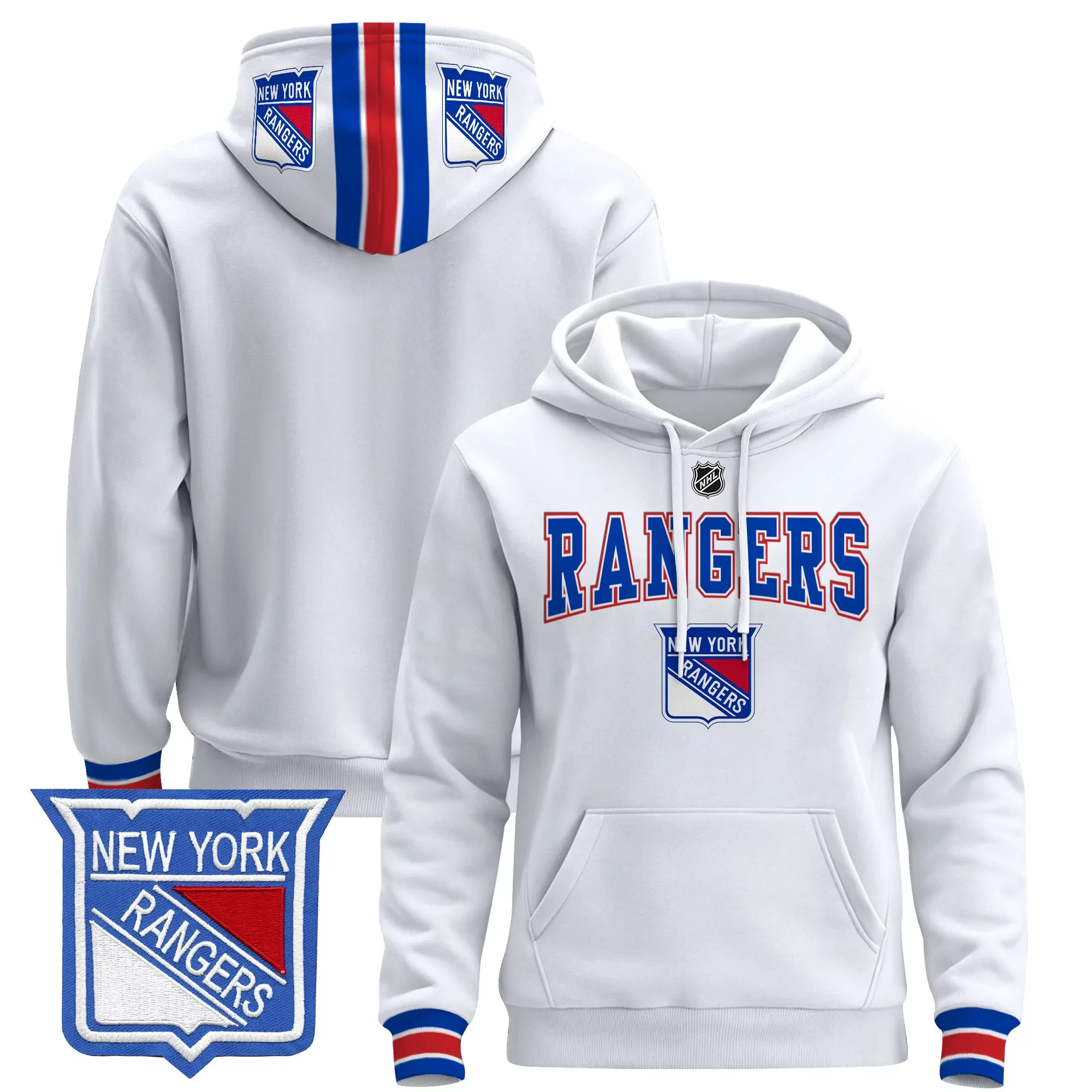 New York Rangers Leetch 2 Men'S Navy All Stitched Hoodie With Name Patch 2024