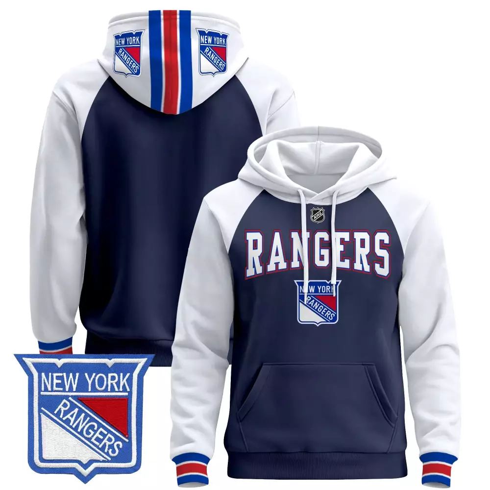 New York Rangers Men'S Stitched Hoodie Gray 2024 Name Patch All Stitched