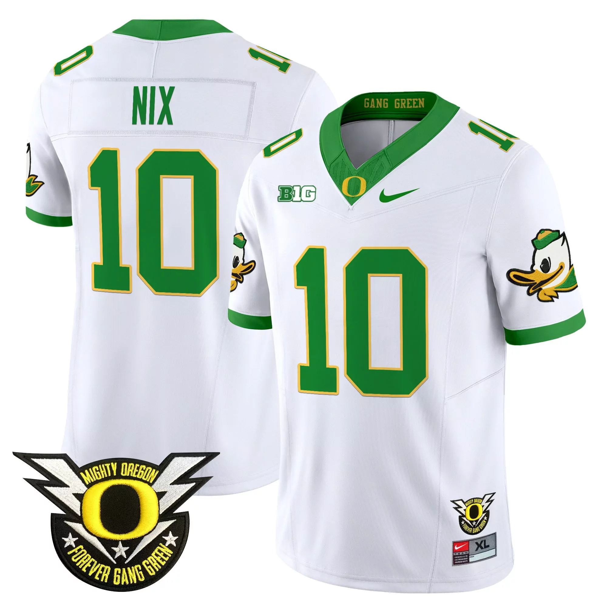 nix 10 men s vapor jersey all stitched oregon ducks green navy forever gang green patch 2023