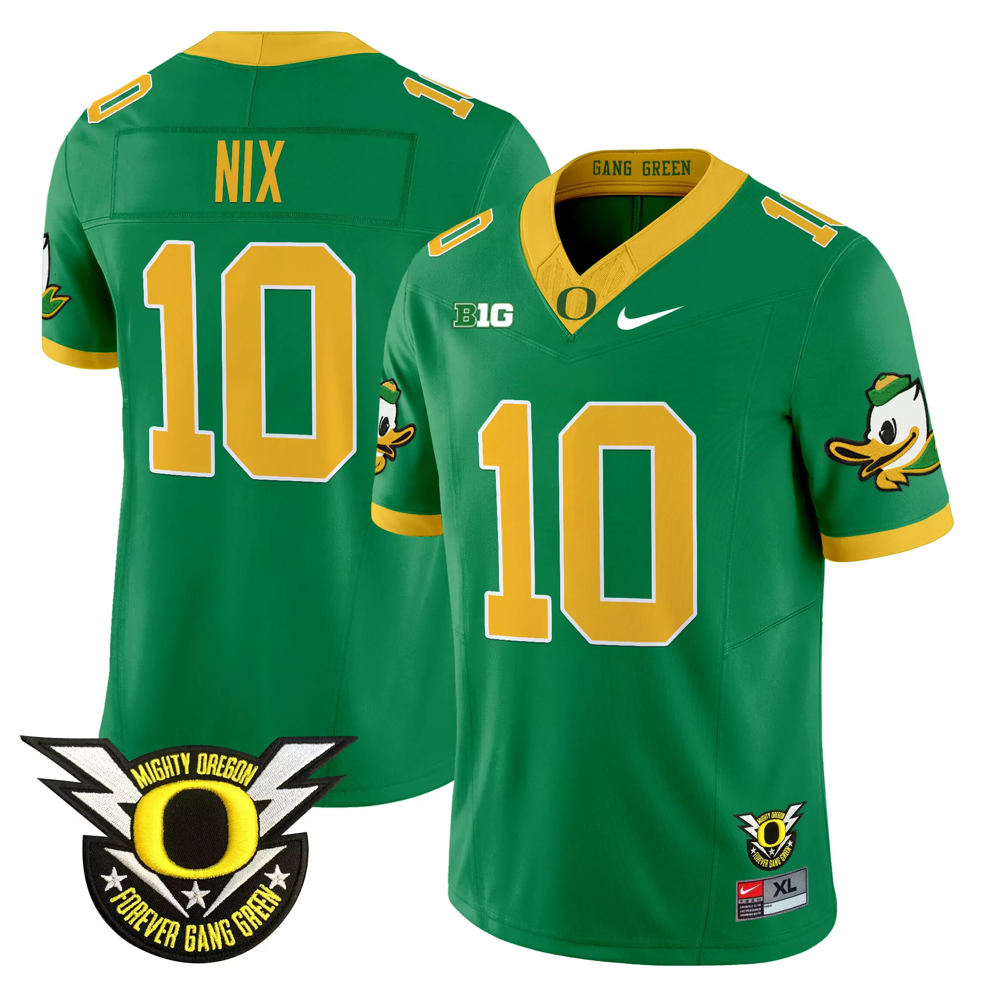Nix 10 Oregon Ducks Men'S Green All Stitched Jersey With Mighty Oregon Patch 2025