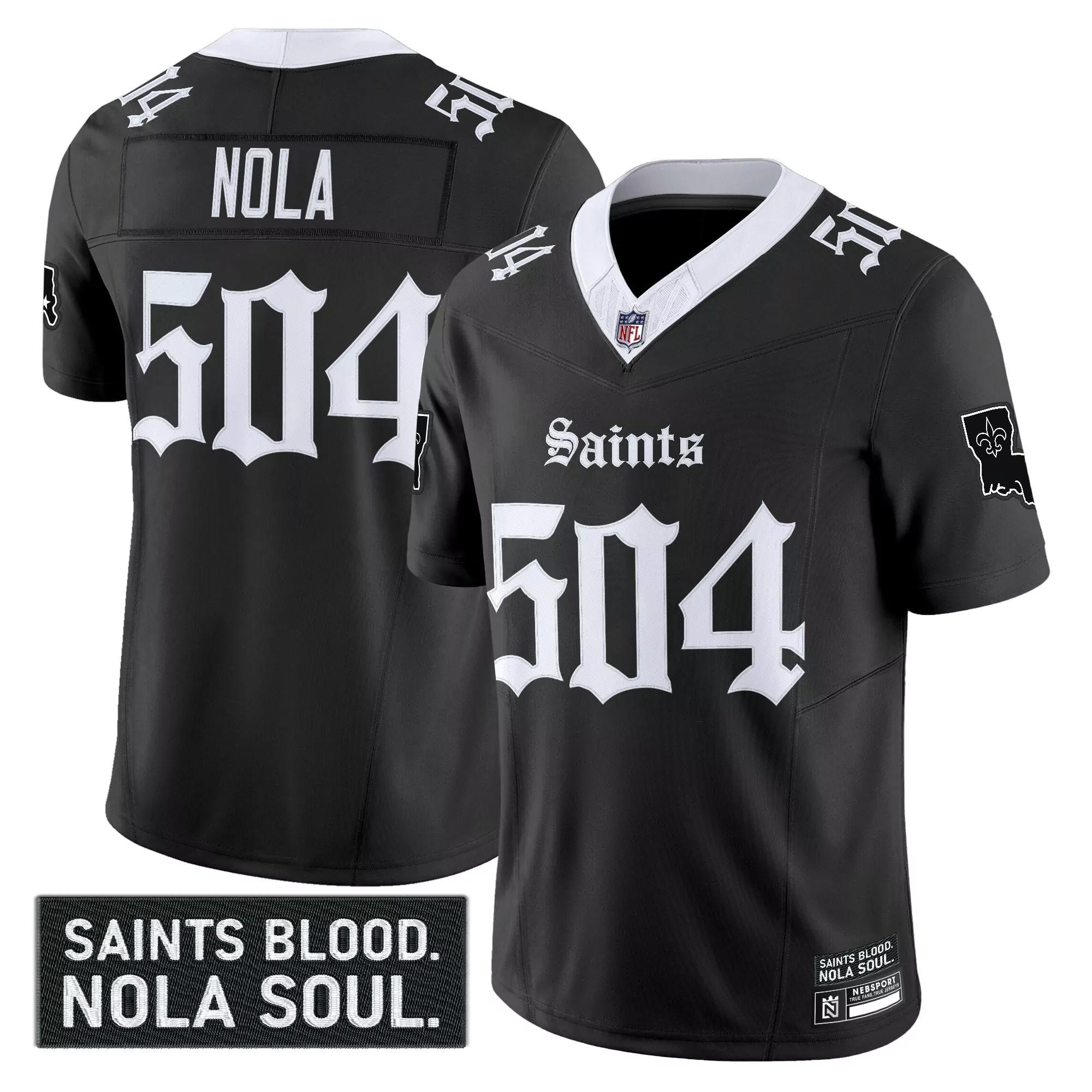 new orleans saints t shirt white hill 7 all stitched name patch 2023 men s style