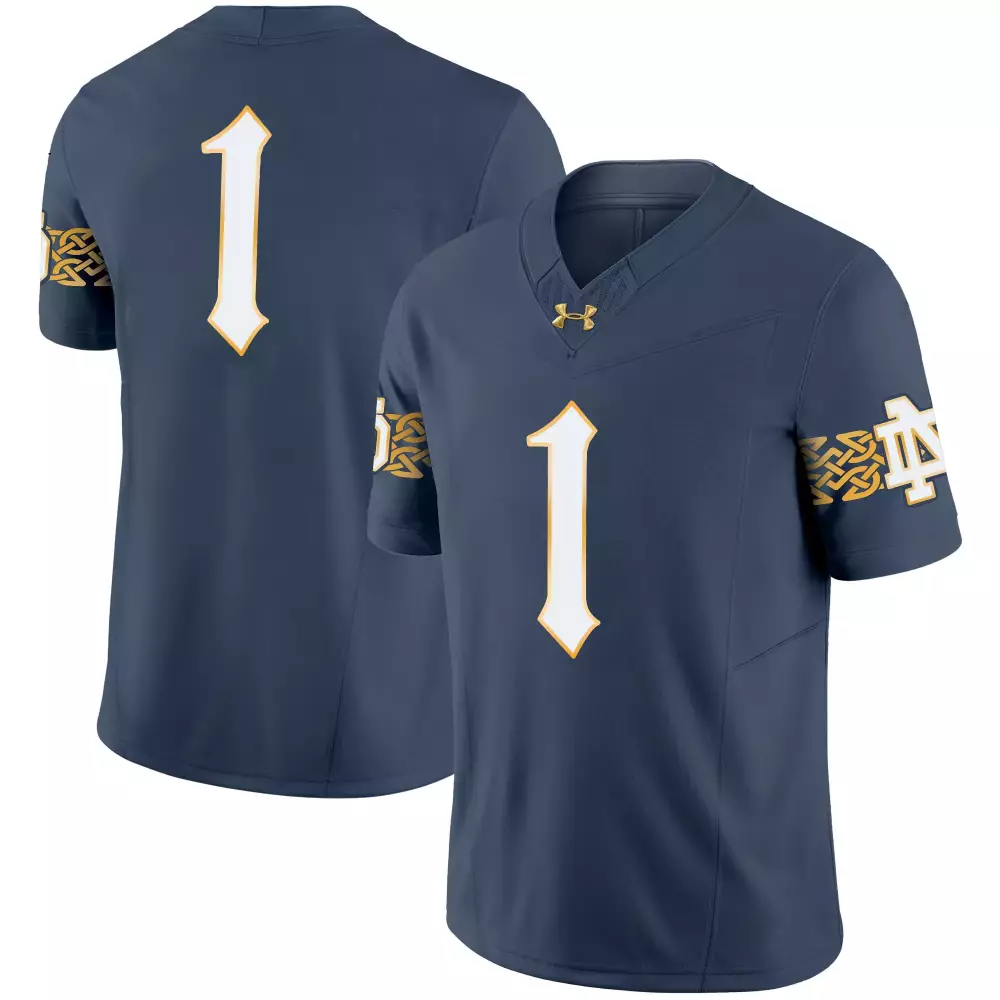 notre dame fighting irish 1 white all stitched vapor jersey 2023 men s edition