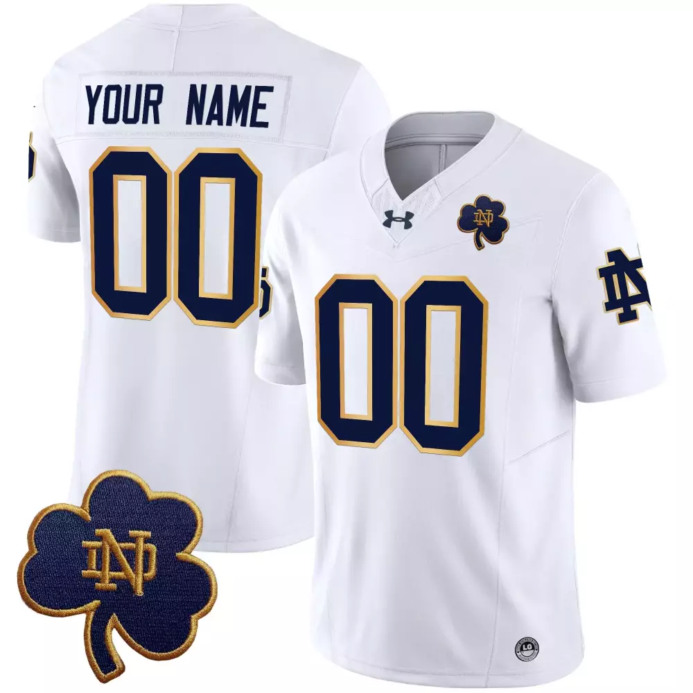 Notre Dame Fighting Irish 2025 All Stitched White Custom Jersey Men Name Patch