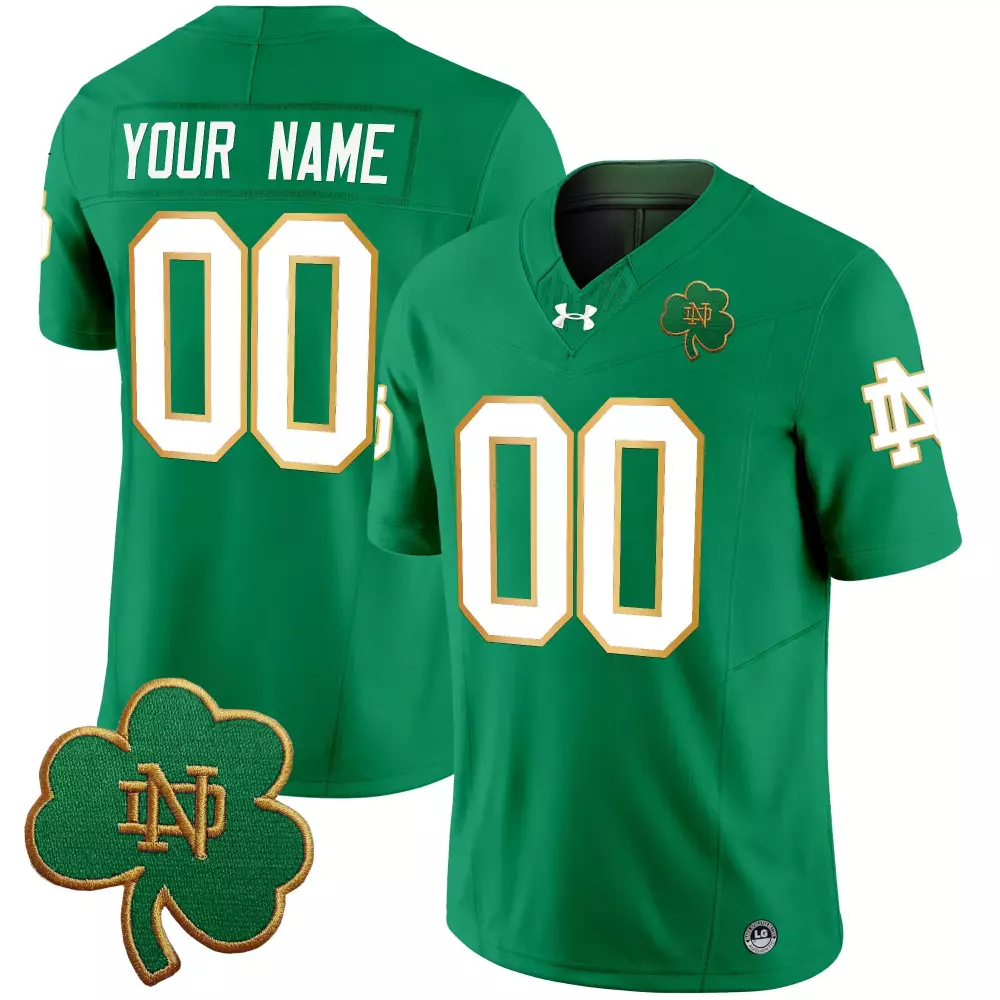 Notre Dame Fighting Irish 2025 Women'S Green Stitched Jersey With Name Patch