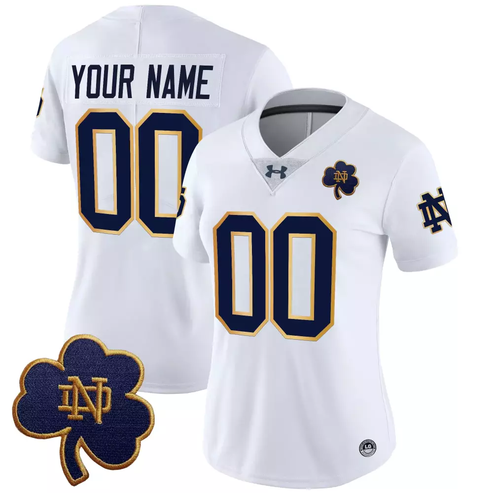 Notre Dame Fighting Irish White Stitched Jersey Your Name 00 With Allstate Sugar Bowl Patch 2025