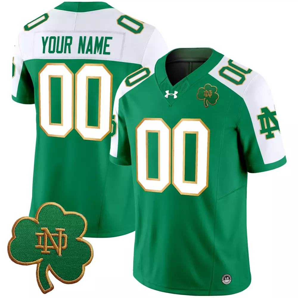 Notre Dame Fighting Irish White Stitched Jersey Your Name 00 With Allstate Sugar Bowl Patch 2025