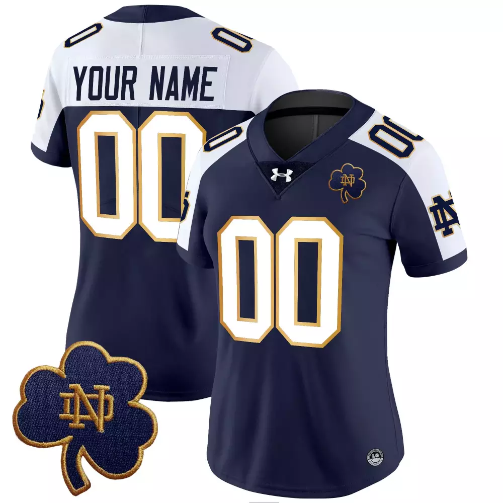Notre Dame Navy Stitched Women's Jersey | 2025 Name Patch Edition | All Stitched Style | For Men, Women & Youth
