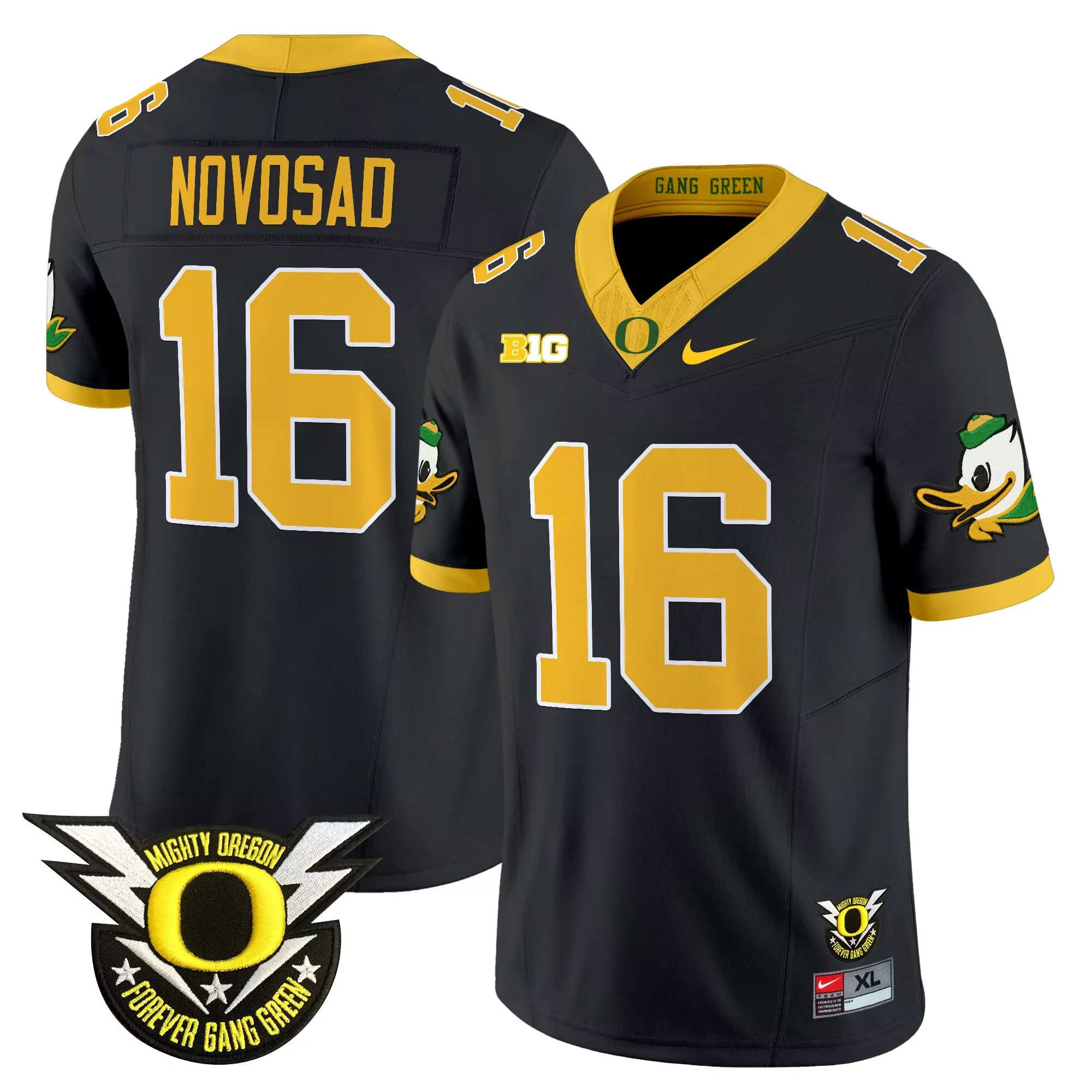 Novosad 16 Men'S Stitched Jersey Oregon Ducks Black Forever Gang Green 2025