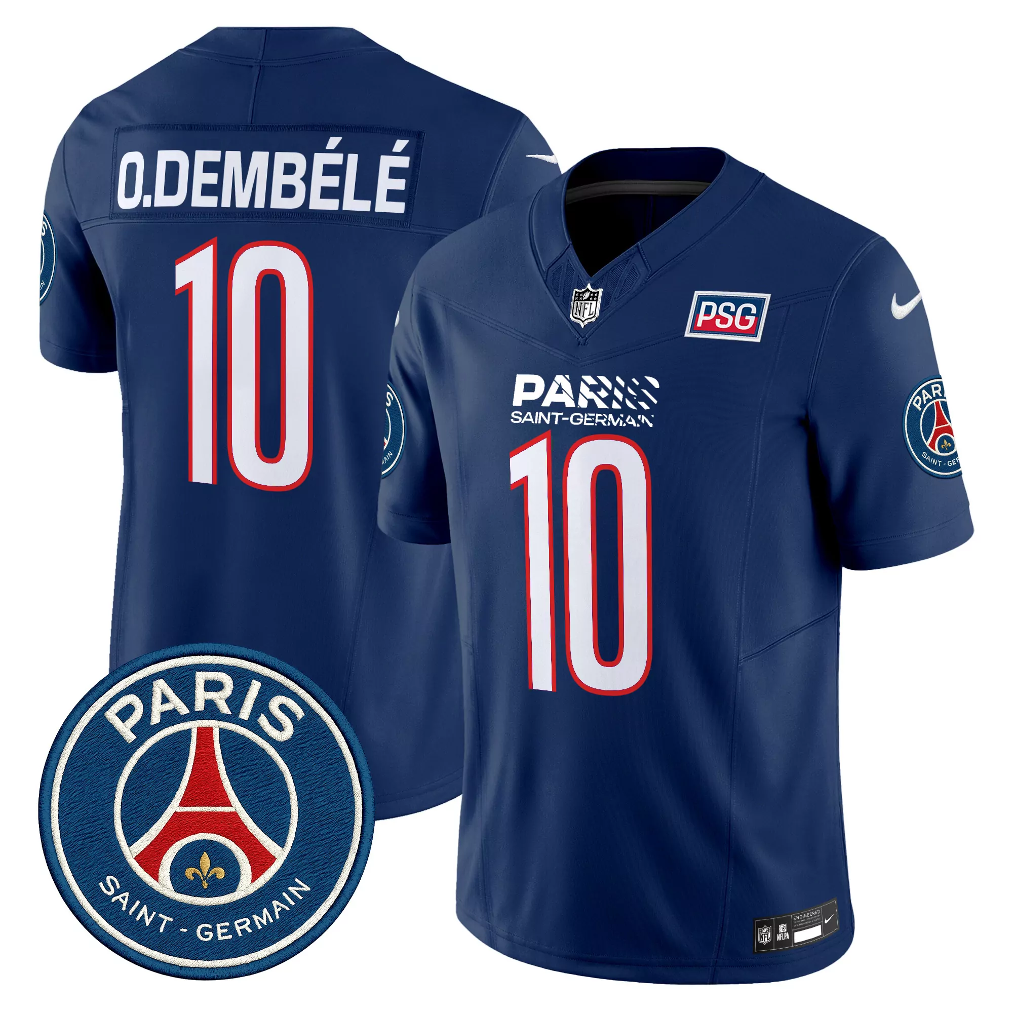 O Dembele 10 Men'S Black Stitched Jersey Paris Saint Germain 2025 Name Patch