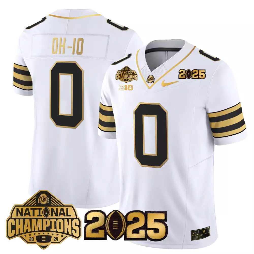 Ohio State Buckeyes 2025 Men's White Stitched Vapor Jersey | National Champions Patch | Limited Edition Fan Gear | For Men, Women & Youth