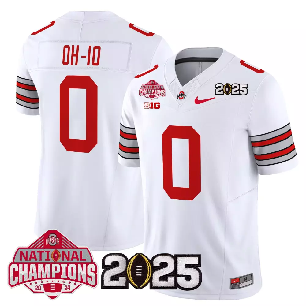 OH 10 Stitched Men's Ohio State Buckeyes Black Jersey | Name Patch National Champions 2025 | Game Day Outfit | For Men, Women & Youth