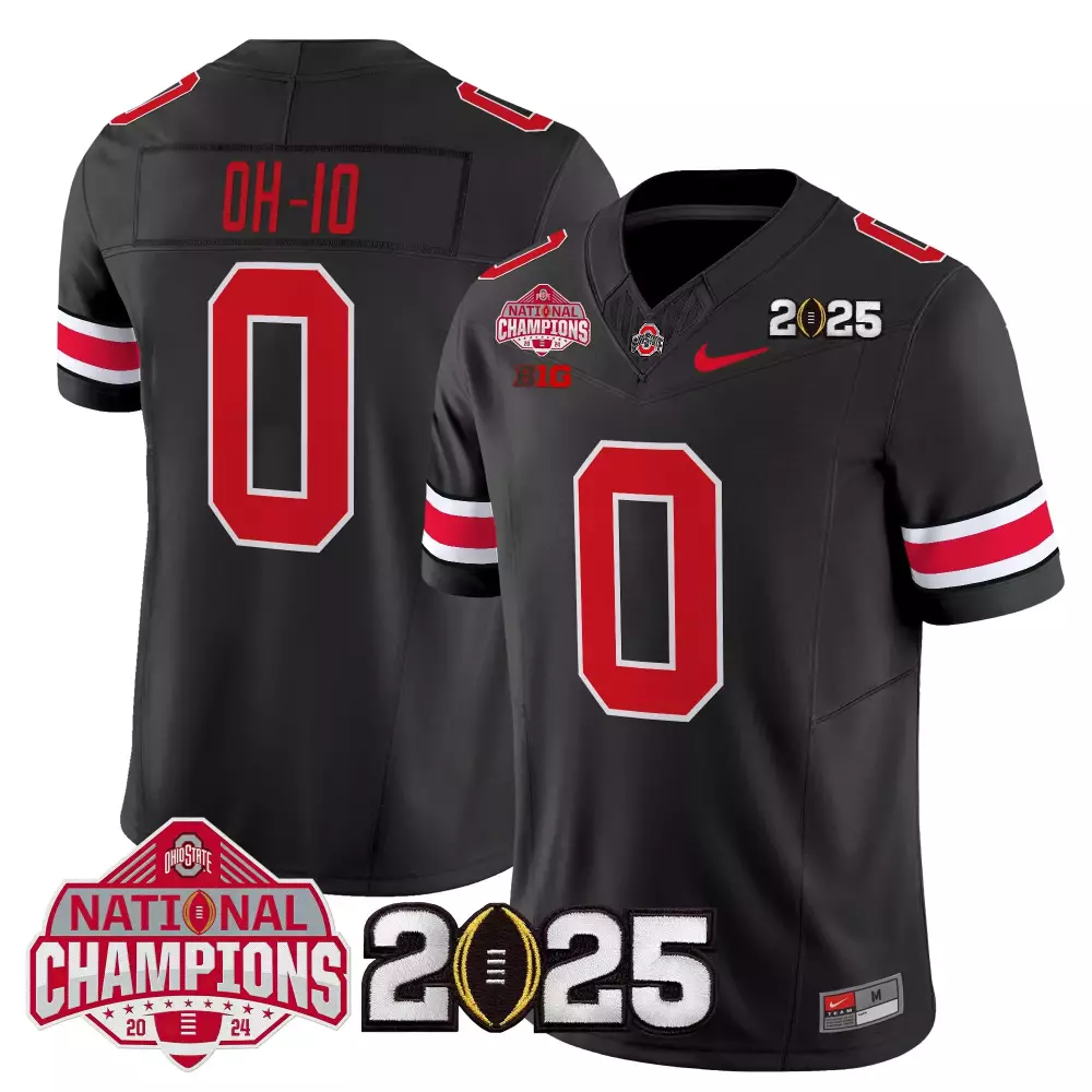 Oh-IO 0 Men's Stitched Vapor Jersey | White Ohio State Buckeyes 2025 | CFP Final Patch | For Men, Women & Youth