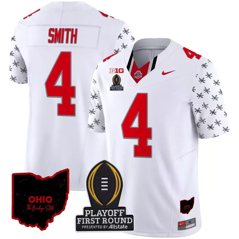 Ohio State Buckeyes 2024 Playoff First Round Red Jersey All Stitched Name Patch Mens Style 1