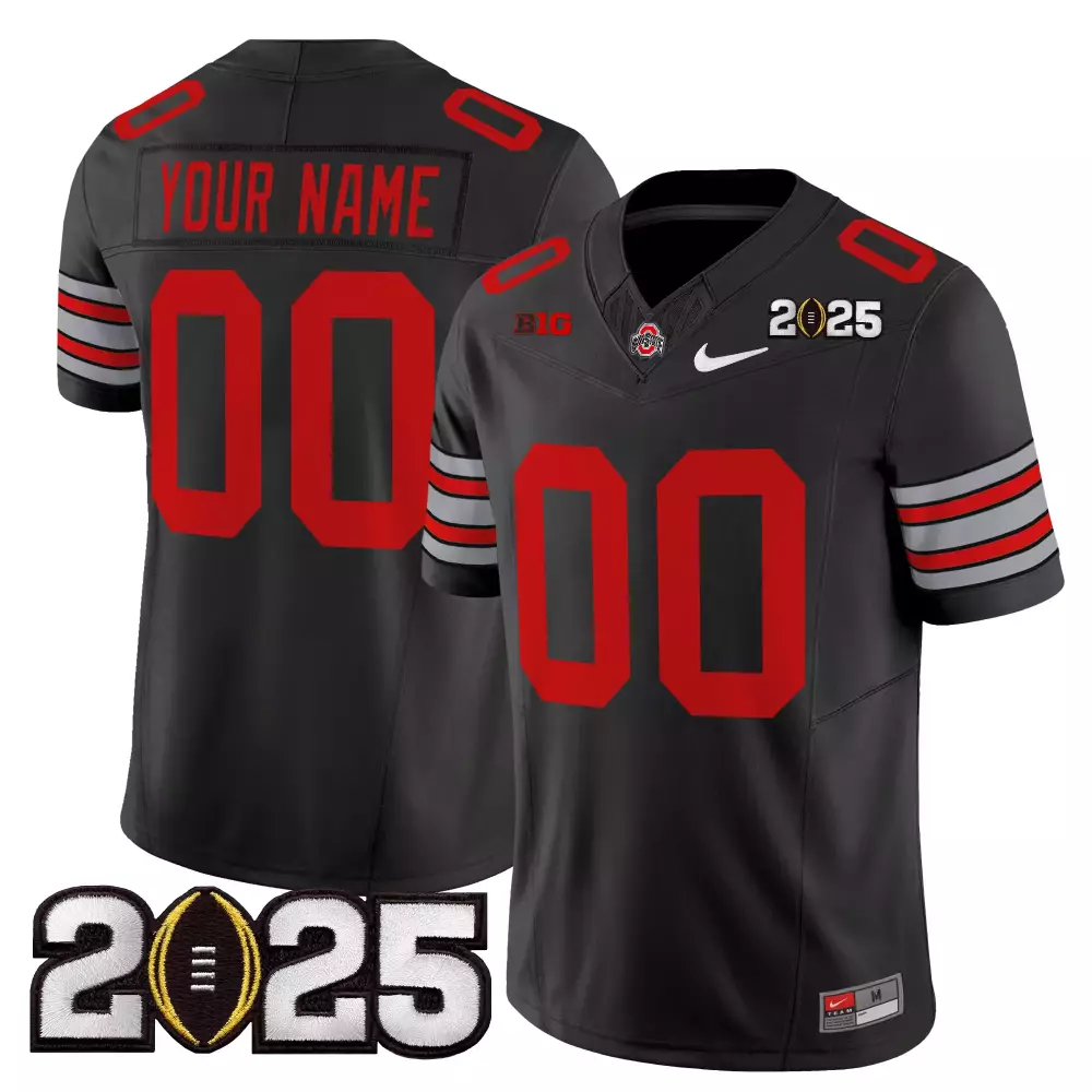 Ohio State Buckeyes 2025 Custom Name Patch Jersey All Stitched White Men'S