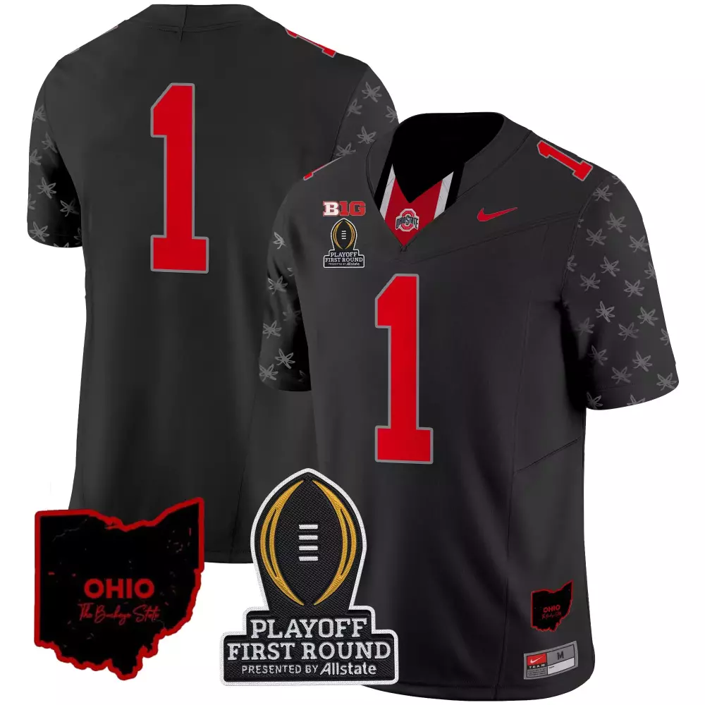 Ohio State Buckeyes 2022 Black Stitched Jersey | Player 1 Name Patch for Men | For Men, Women & Youth