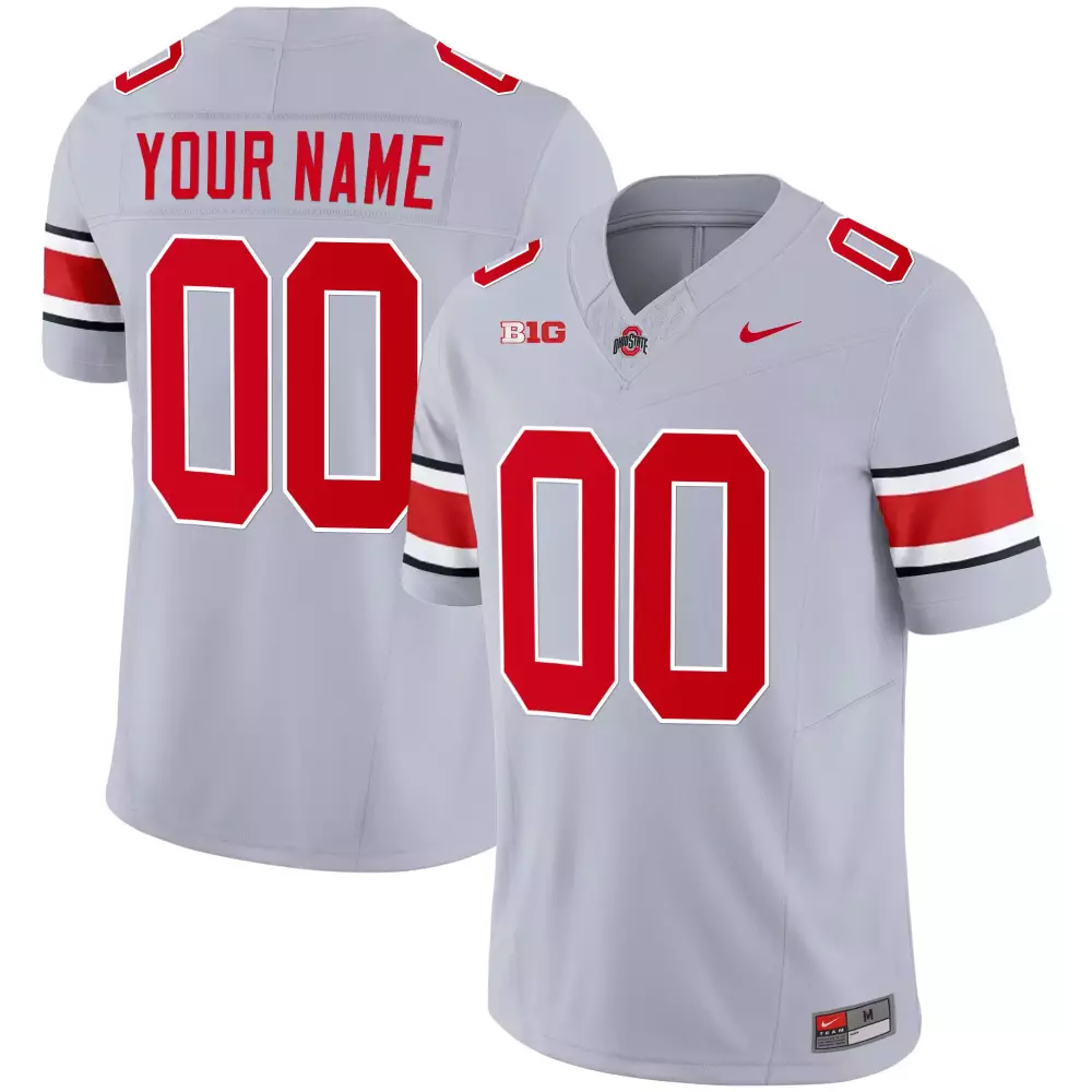 Ohio State Buckeyes Custom Jersey 00 | 2023 Men's All Stitched Vapor Jersey in White Pinstripe | Replica Fan Gear | For Men, Women & Youth